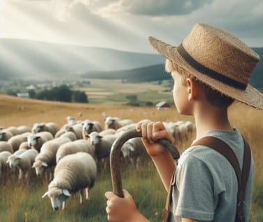 Figure illustrant l'histoire du garçon qui criait au loup